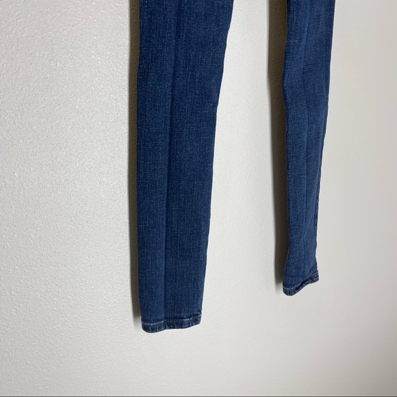 KanCan Mid Rise Skinny Stretch Jeans Aleena Wash Dark Blue Distressed Size 23 - Picture 5 of 10